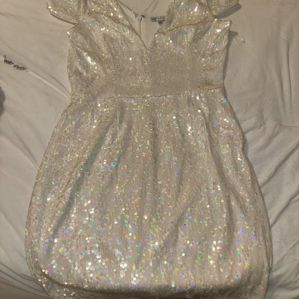 White Sequin Dress